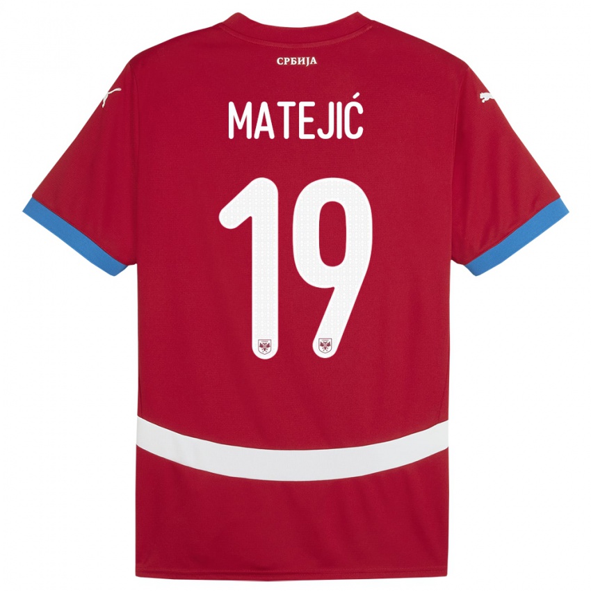 Bambino Maglia Serbia Nina Matejic #19 Rosso Kit Gara Home 24-26 Maglietta