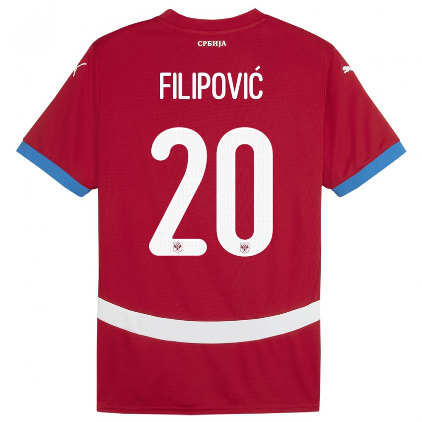 Bambino Maglia Serbia Tijana Filipovic #20 Rosso Kit Gara Home 24-26 Maglietta