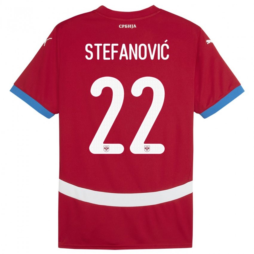 Bambino Maglia Serbia Dejana Stefanovic #22 Rosso Kit Gara Home 24-26 Maglietta