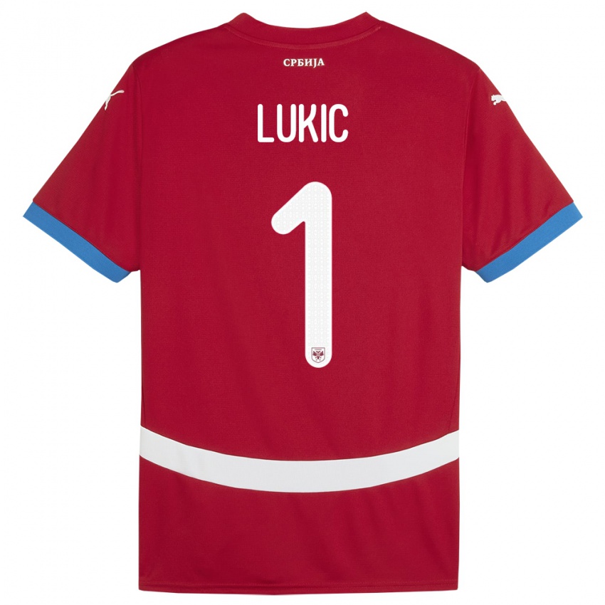 Bambino Maglia Serbia Ognjen Lukic #1 Rosso Kit Gara Home 24-26 Maglietta