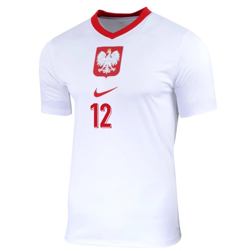 Bambino Maglia Polonia Lukasz Skorupski #12 Bianco Kit Gara Home 24-26 Maglietta