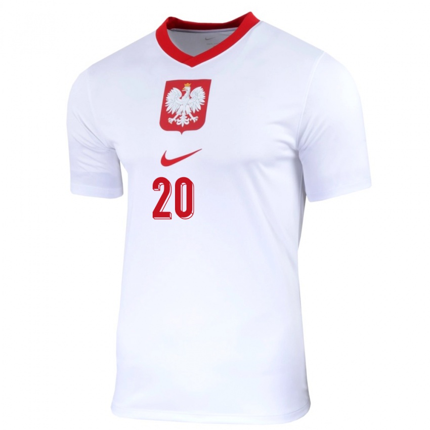 Bambino Maglia Polonia Nikola Karczewska #20 Bianco Kit Gara Home 24-26 Maglietta