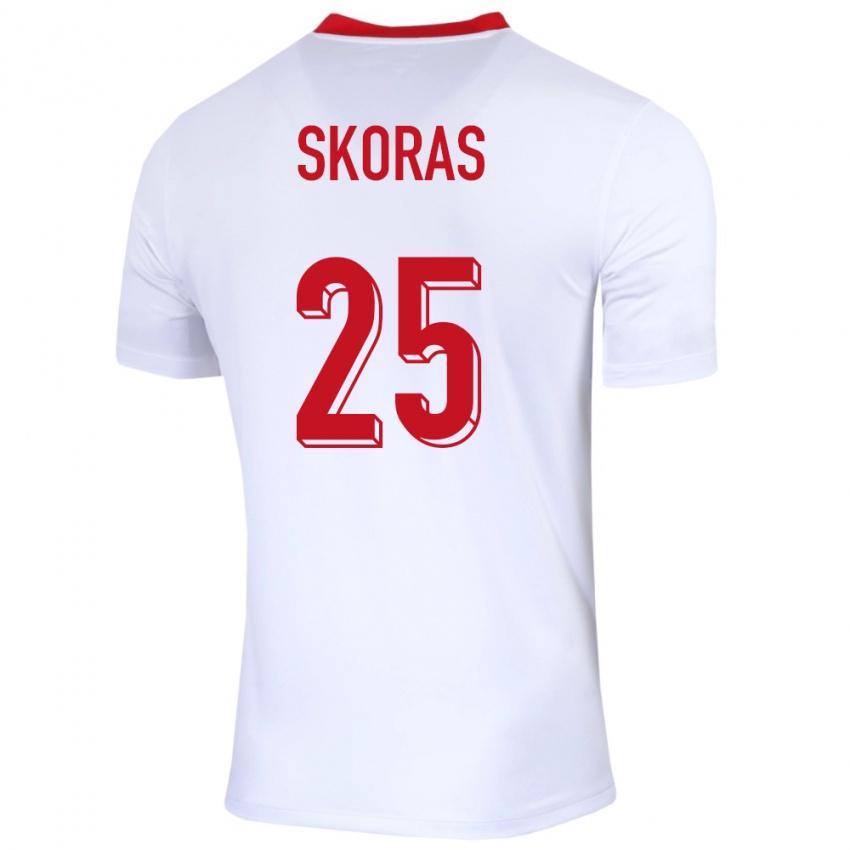 Bambino Maglia Polonia Michal Skoras #25 Bianco Kit Gara Home 24-26 Maglietta