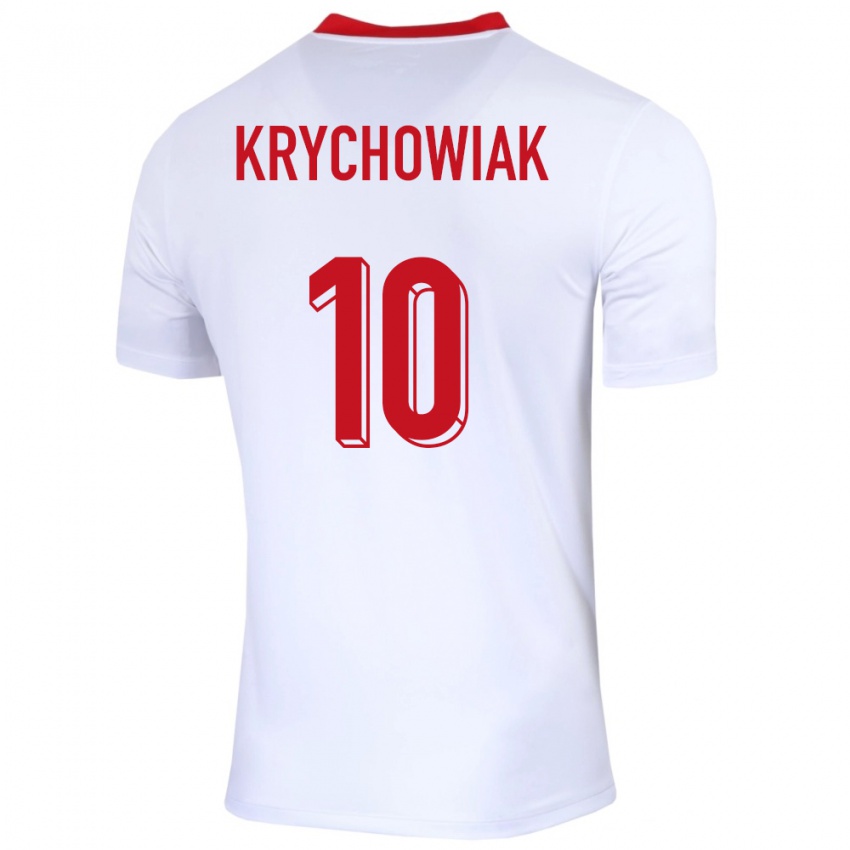 Bambino Maglia Polonia Grzegorz Krychowiak #10 Bianco Kit Gara Home 24-26 Maglietta