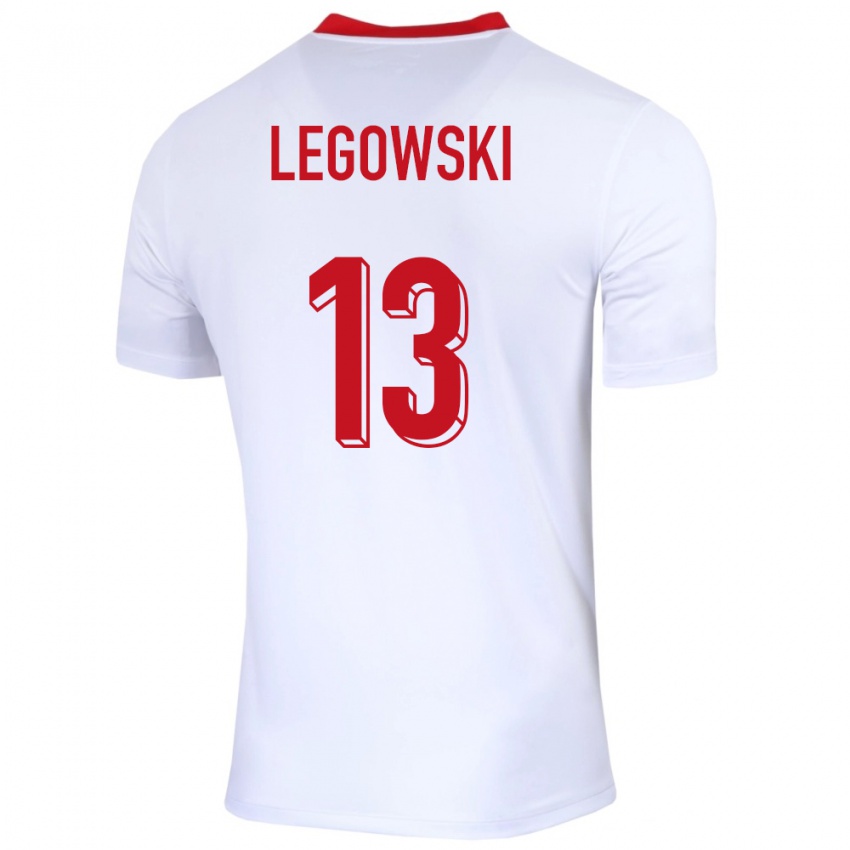 Bambino Maglia Polonia Mateusz Legowski #13 Bianco Kit Gara Home 24-26 Maglietta