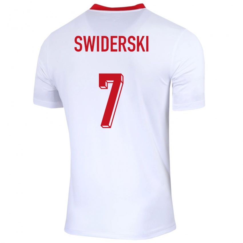 Bambino Maglia Polonia Karol Swiderski #7 Bianco Kit Gara Home 24-26 Maglietta