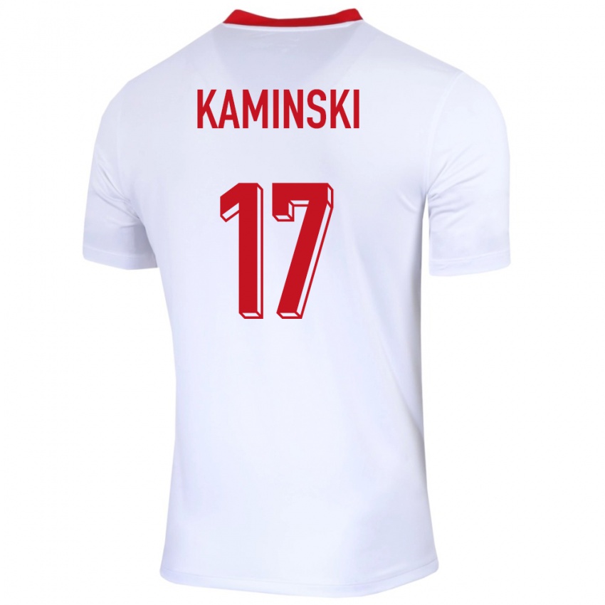 Bambino Maglia Polonia Jakub Kaminski #17 Bianco Kit Gara Home 24-26 Maglietta