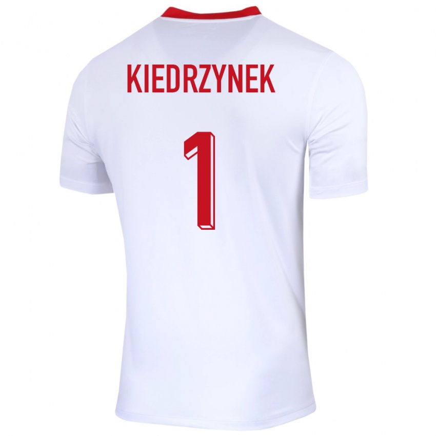 Bambino Maglia Polonia Katarzyna Kiedrzynek #1 Bianco Kit Gara Home 24-26 Maglietta