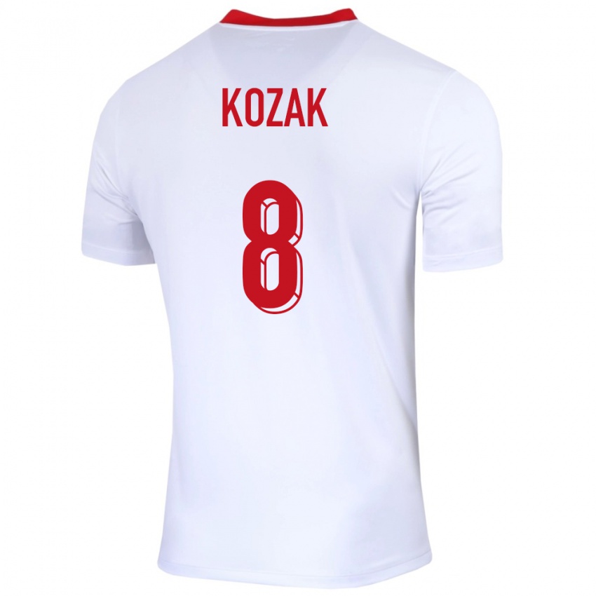 Bambino Maglia Polonia Kinga Kozak #8 Bianco Kit Gara Home 24-26 Maglietta