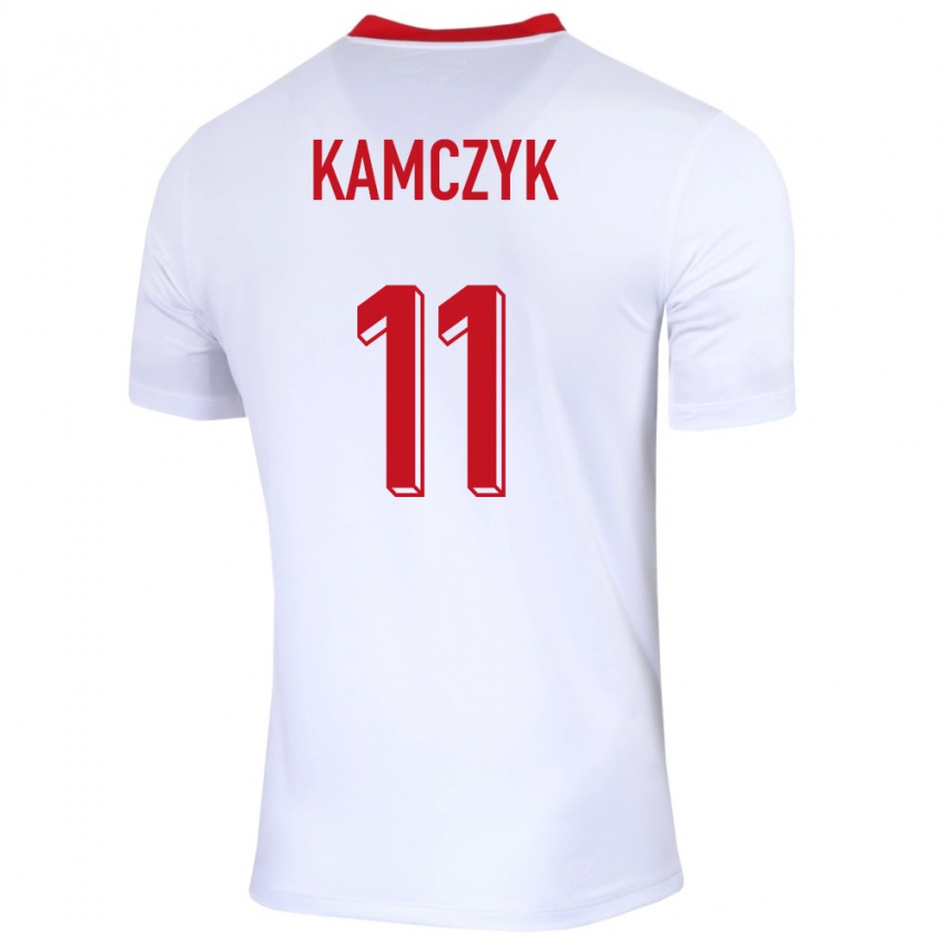 Bambino Maglia Polonia Ewelina Kamczyk #11 Bianco Kit Gara Home 24-26 Maglietta