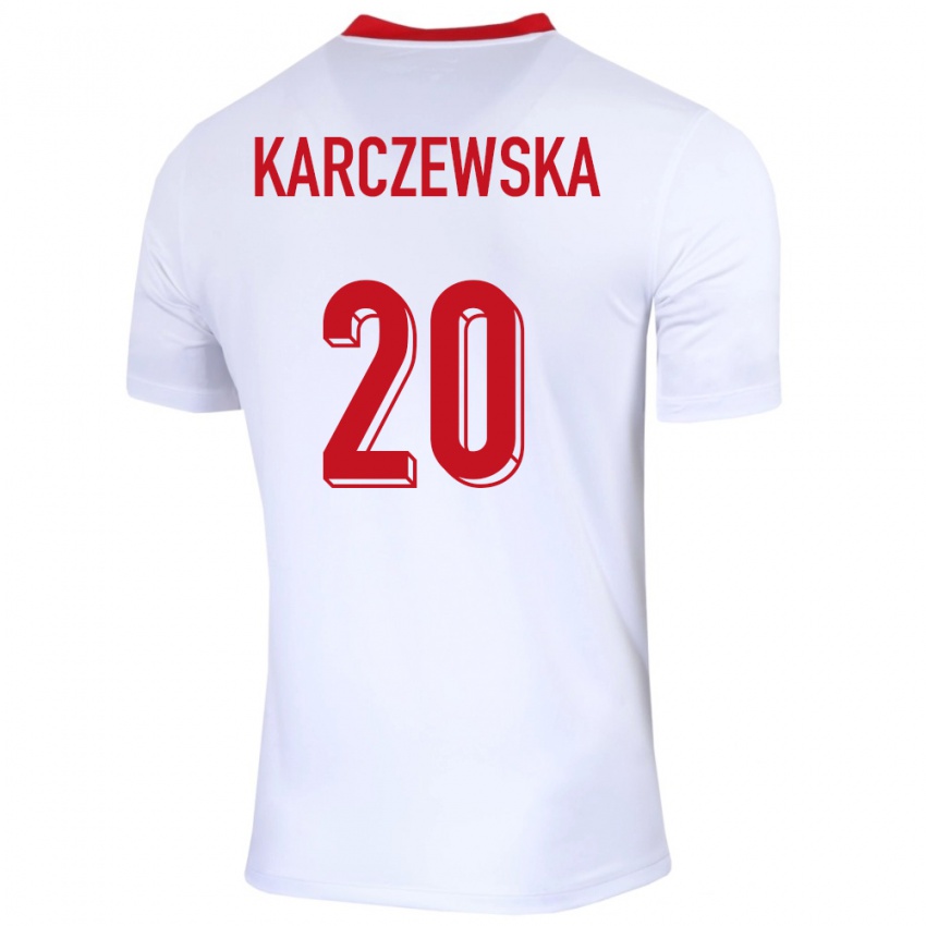 Bambino Maglia Polonia Nikola Karczewska #20 Bianco Kit Gara Home 24-26 Maglietta