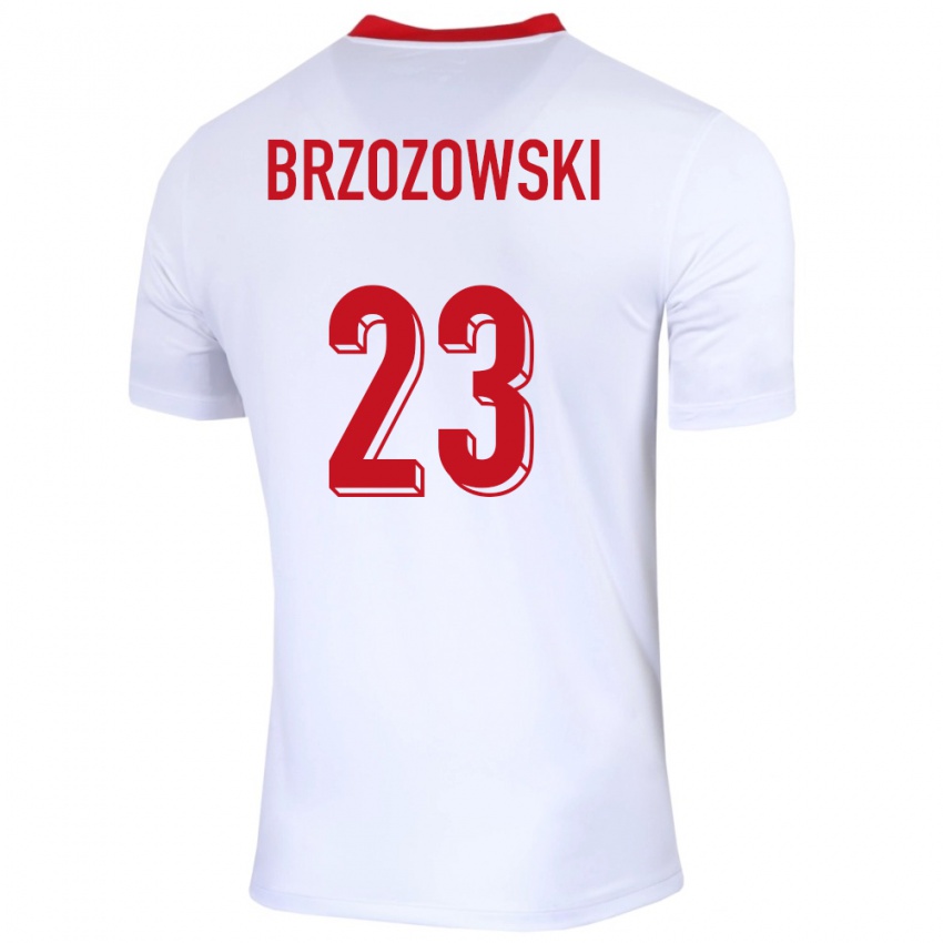 Bambino Maglia Polonia Milosz Brzozowski #23 Bianco Kit Gara Home 24-26 Maglietta