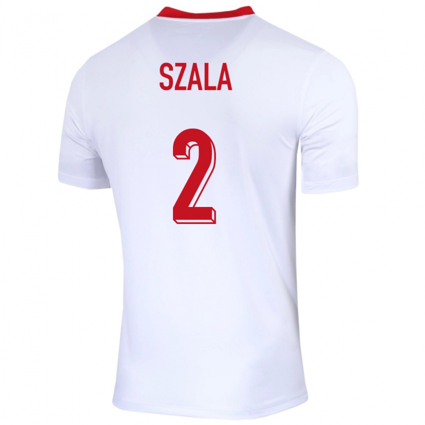 Bambino Maglia Polonia Dominik Szala #2 Bianco Kit Gara Home 24-26 Maglietta