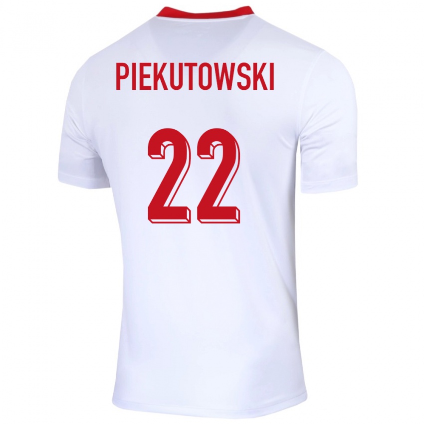 Bambino Maglia Polonia Milosz Piekutowski #22 Bianco Kit Gara Home 24-26 Maglietta