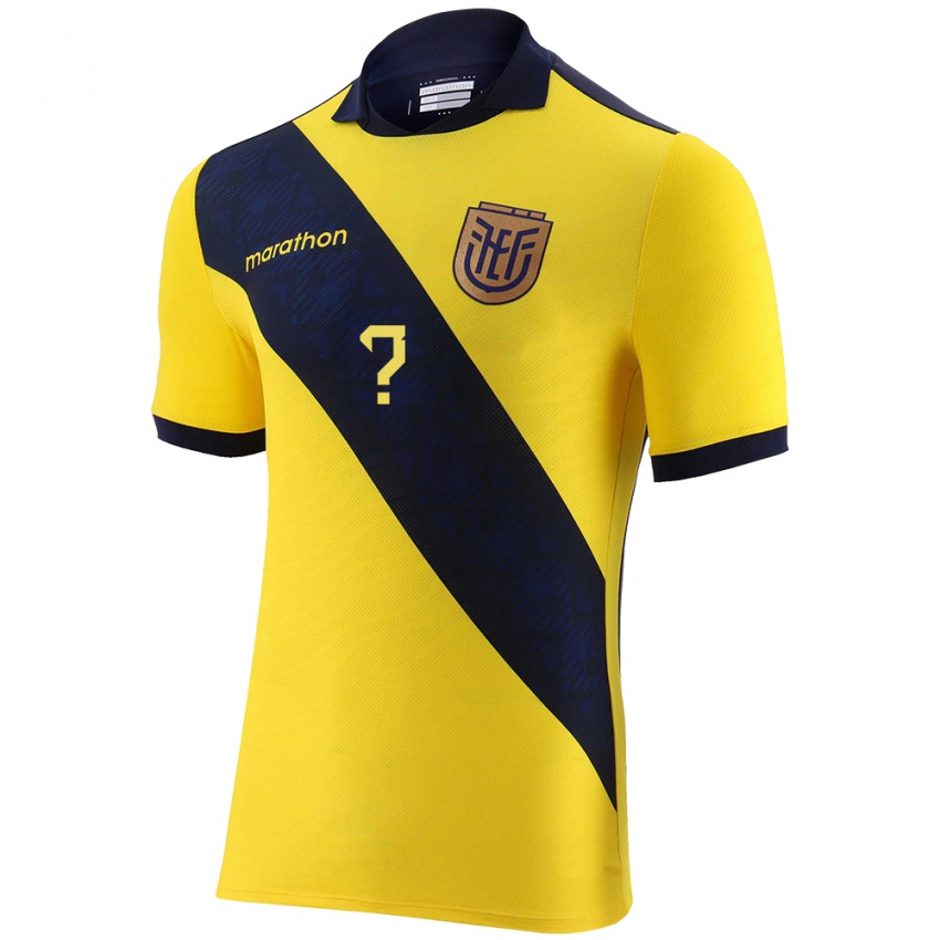 Bambino Maglia Ecuador Il Tuo Nome #0 Giallo Kit Gara Home 24-26 Maglietta