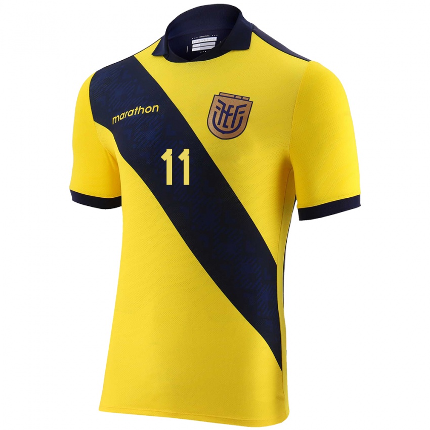 Bambino Maglia Ecuador Ambar Torres #11 Giallo Kit Gara Home 24-26 Maglietta