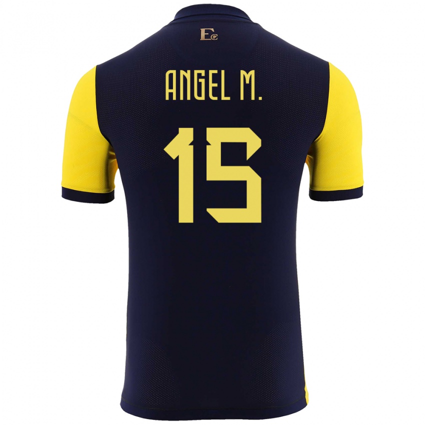 Bambino Maglia Ecuador Angel Mena #15 Giallo Kit Gara Home 24-26 Maglietta