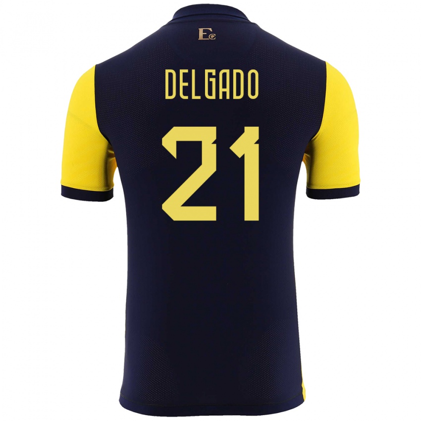 Bambino Maglia Ecuador Patrickson Delgado #21 Giallo Kit Gara Home 24-26 Maglietta