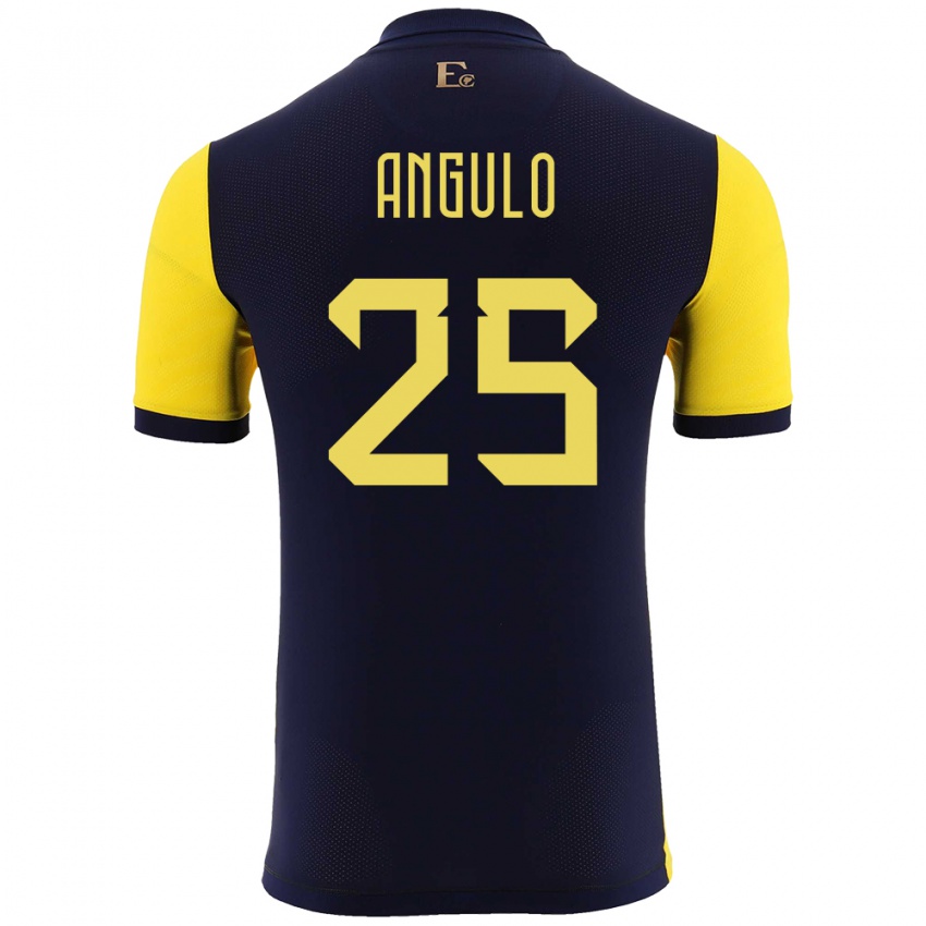 Bambino Maglia Ecuador Nilson Angulo #25 Giallo Kit Gara Home 24-26 Maglietta