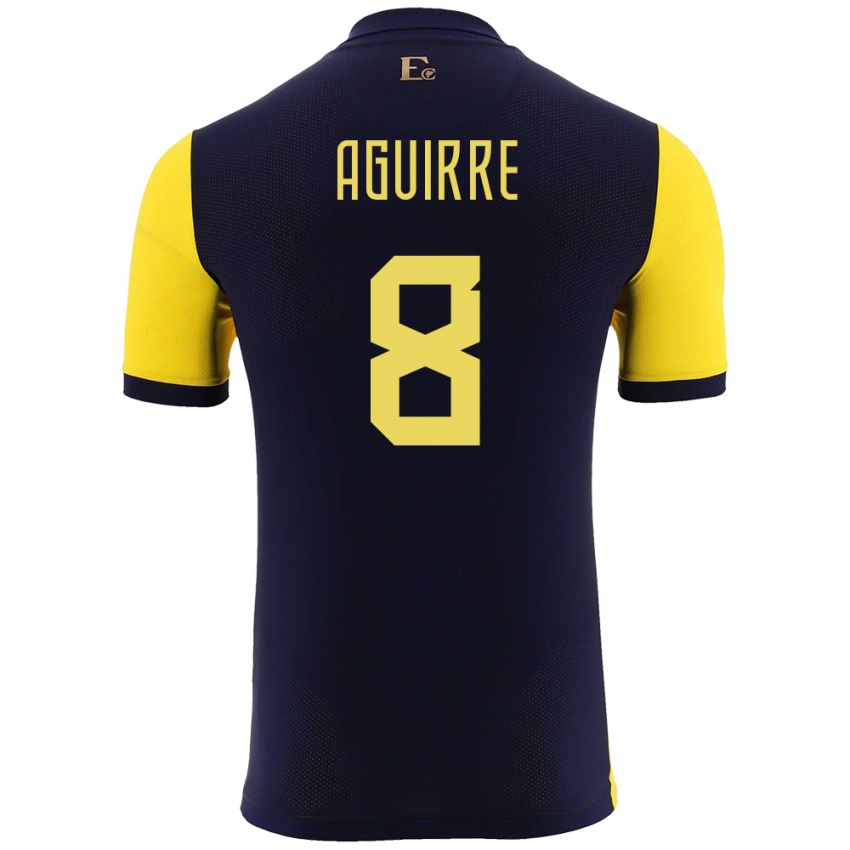 Bambino Maglia Ecuador Marthina Aguirre #8 Giallo Kit Gara Home 24-26 Maglietta