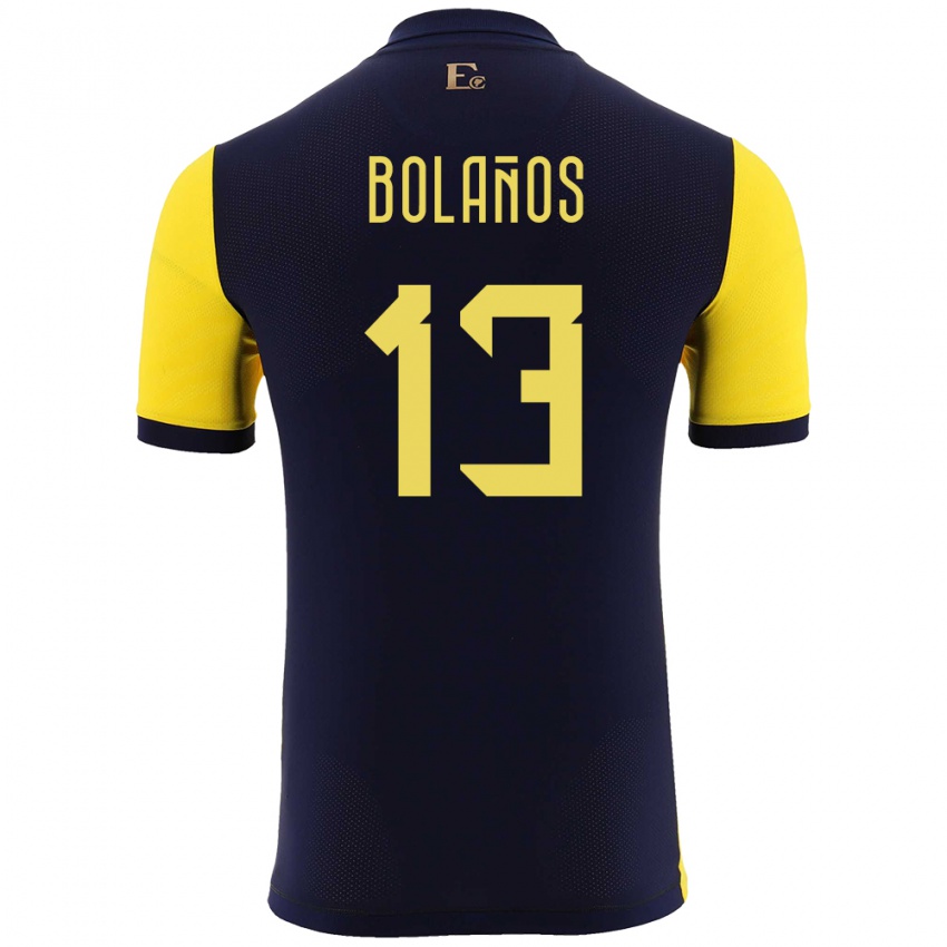 Bambino Maglia Ecuador Nayely Bolanos #13 Giallo Kit Gara Home 24-26 Maglietta