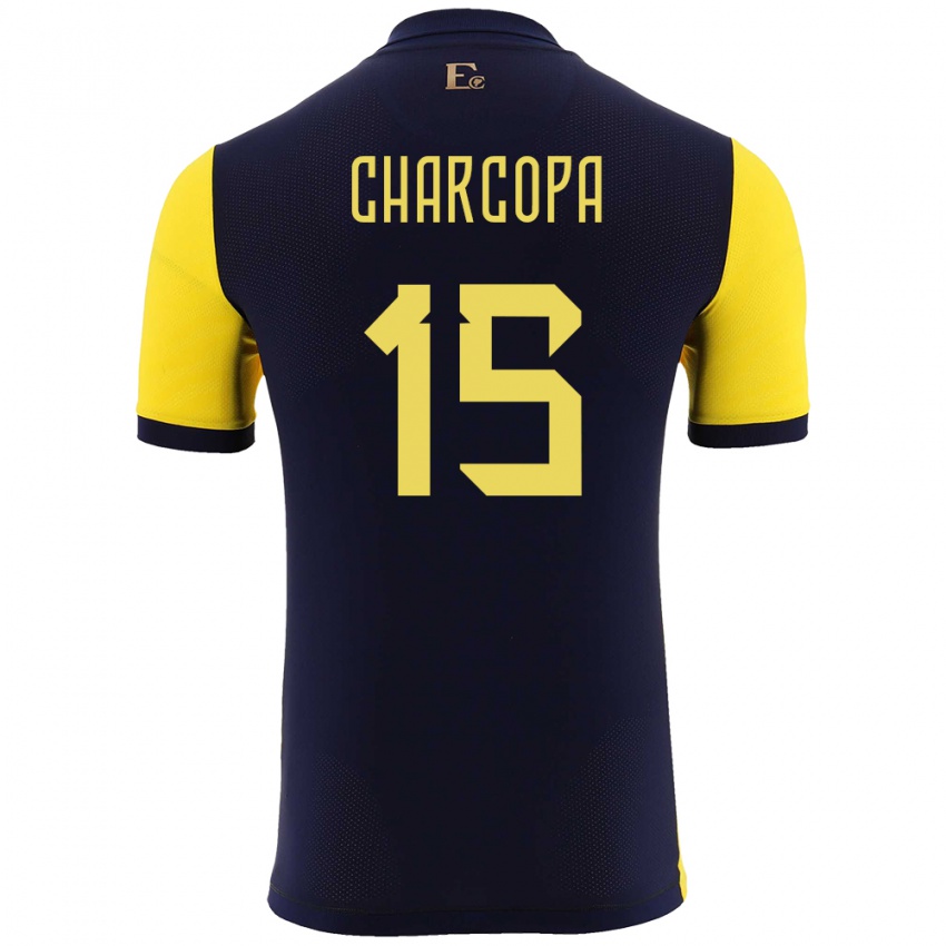 Bambino Maglia Ecuador Nicole Charcopa #15 Giallo Kit Gara Home 24-26 Maglietta