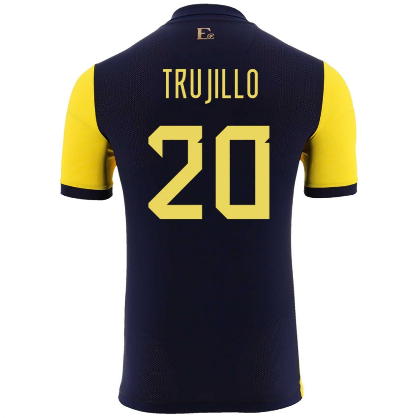 Bambino Maglia Ecuador Isabel Trujillo #20 Giallo Kit Gara Home 24-26 Maglietta