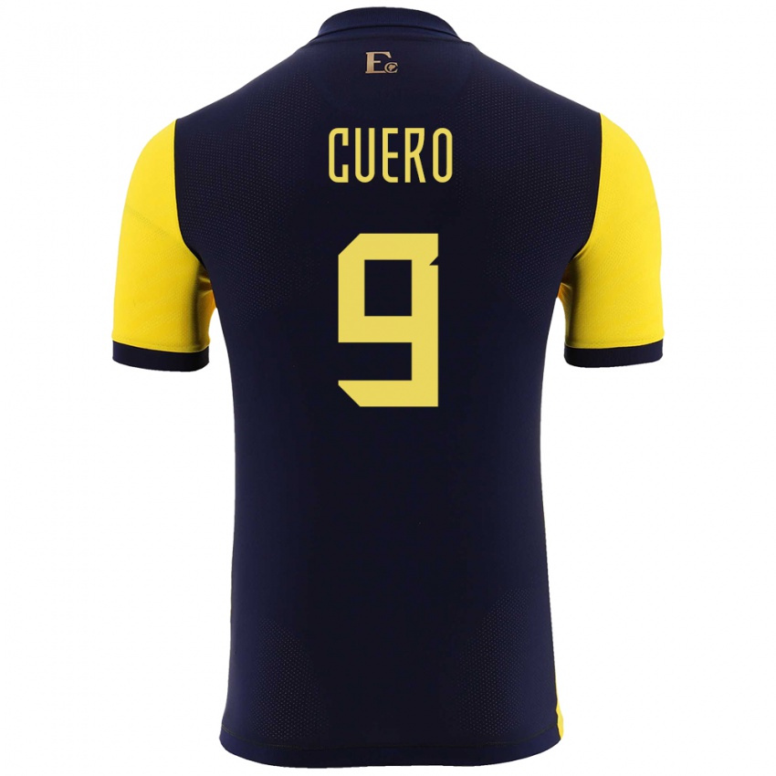 Bambino Maglia Ecuador Justin Cuero #9 Giallo Kit Gara Home 24-26 Maglietta