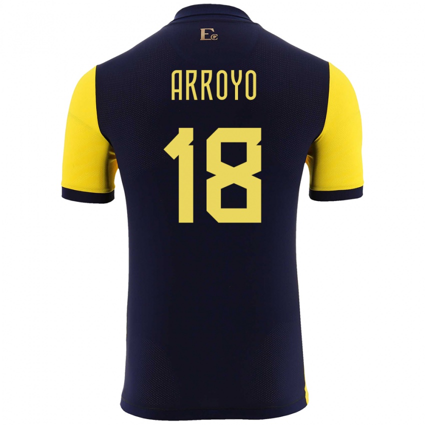 Bambino Maglia Ecuador Jean Arroyo #18 Giallo Kit Gara Home 24-26 Maglietta