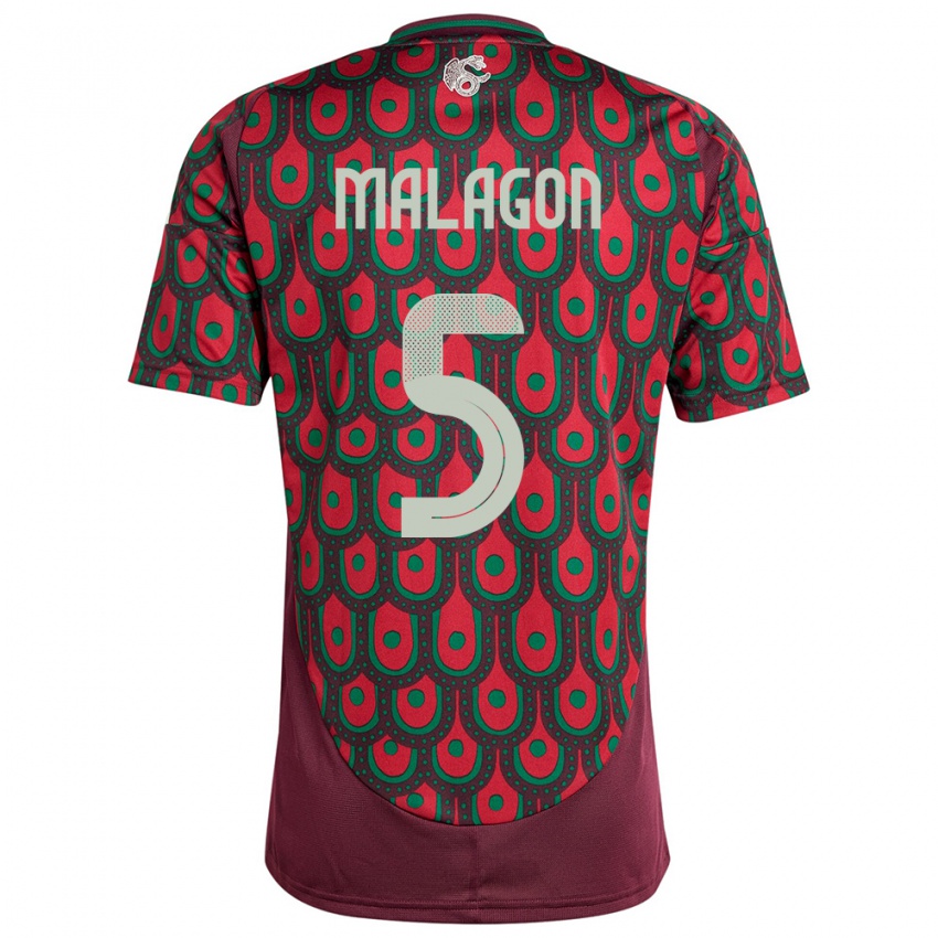 Bambino Maglia Messico Luis Malagon #5 Marrone Kit Gara Home 24-26 Maglietta