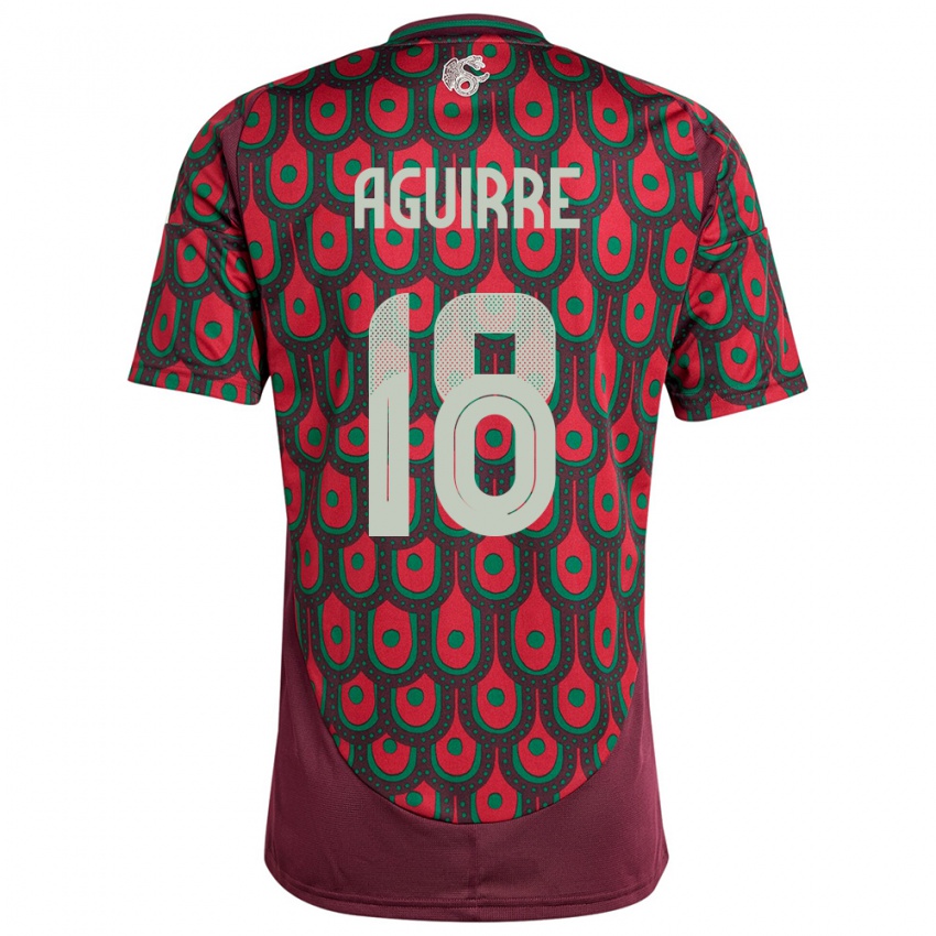 Bambino Maglia Messico Eduardo Aguirre #18 Marrone Kit Gara Home 24-26 Maglietta