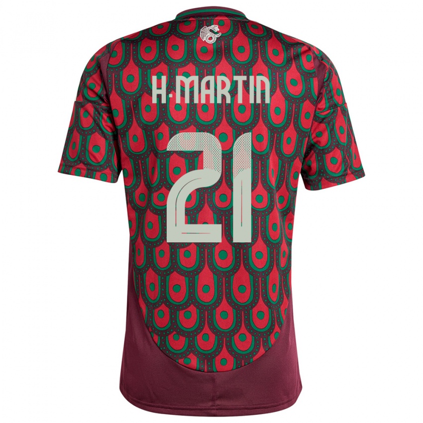 Bambino Maglia Messico Henry Martin #21 Marrone Kit Gara Home 24-26 Maglietta