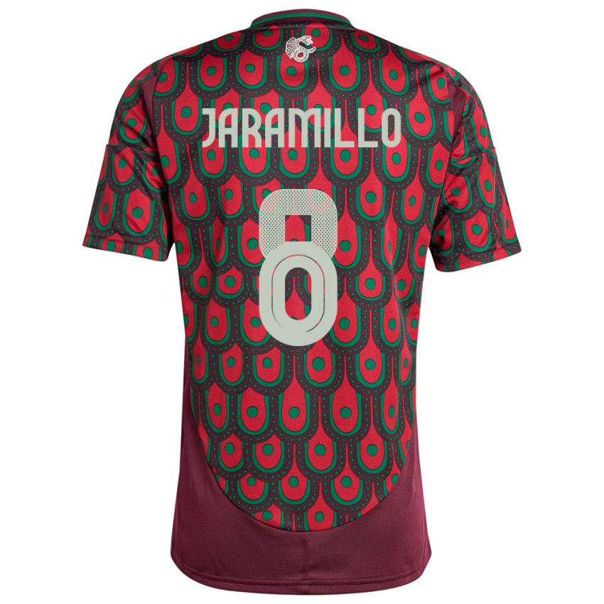 Bambino Maglia Messico Carolina Jaramillo #8 Marrone Kit Gara Home 24-26 Maglietta