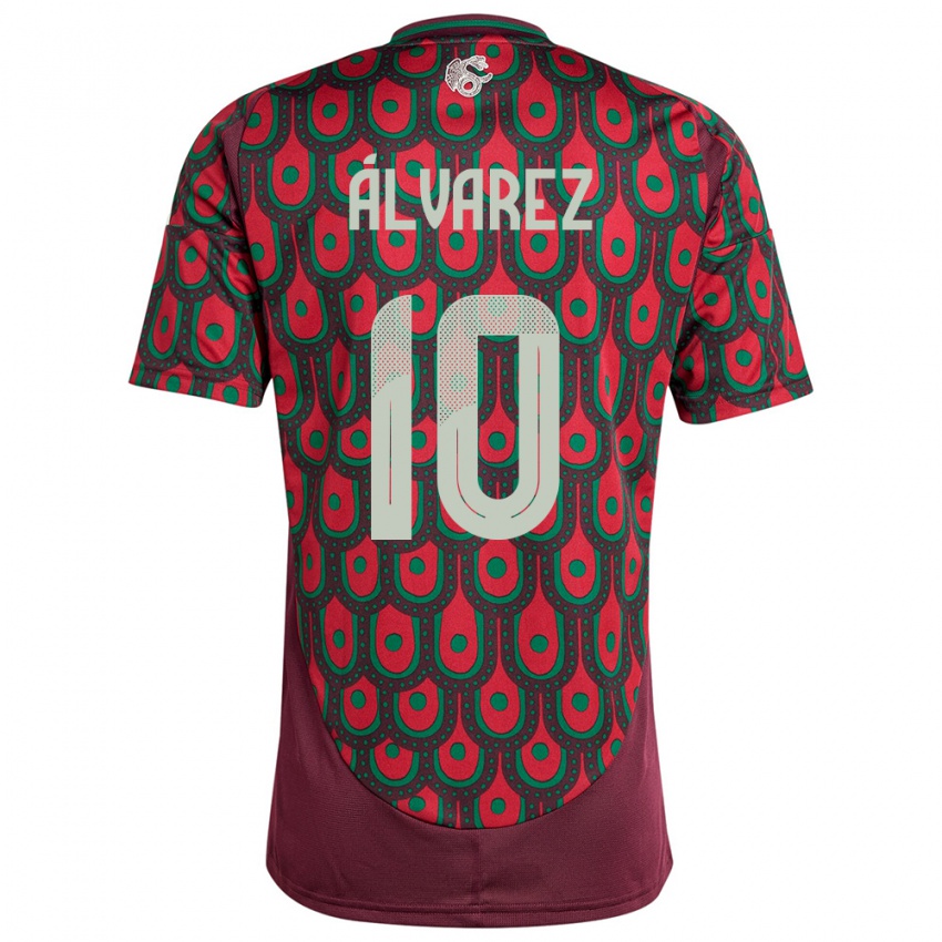 Bambino Maglia Messico Efrain Alvarez #10 Marrone Kit Gara Home 24-26 Maglietta