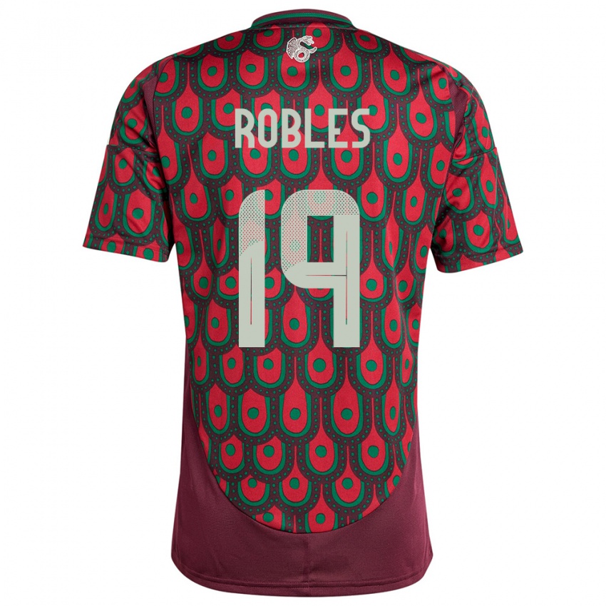 Bambino Maglia Messico Angel Robles #19 Marrone Kit Gara Home 24-26 Maglietta