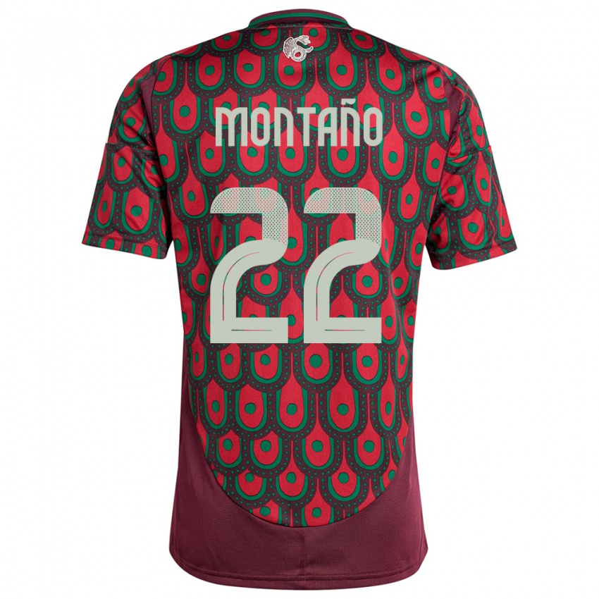 Bambino Maglia Messico Andres Montano #22 Marrone Kit Gara Home 24-26 Maglietta