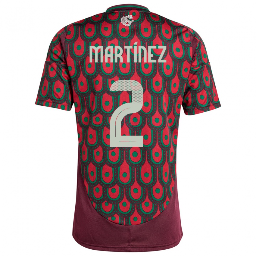 Bambino Maglia Messico Emilio Martinez #2 Marrone Kit Gara Home 24-26 Maglietta