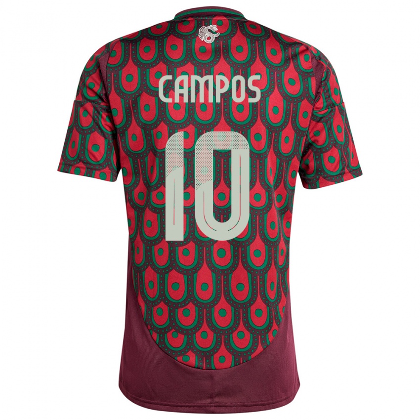 Bambino Maglia Messico Karel Campos #10 Marrone Kit Gara Home 24-26 Maglietta