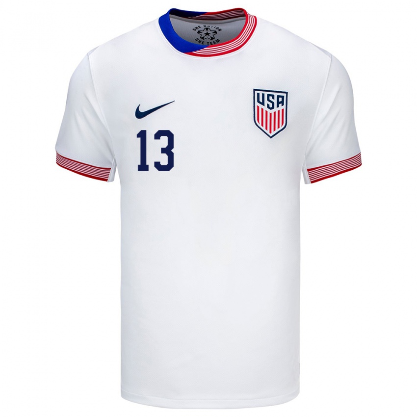 Bambino Maglia Stati Uniti Jordan Morris #13 Bianco Kit Gara Home 24-26 Maglietta