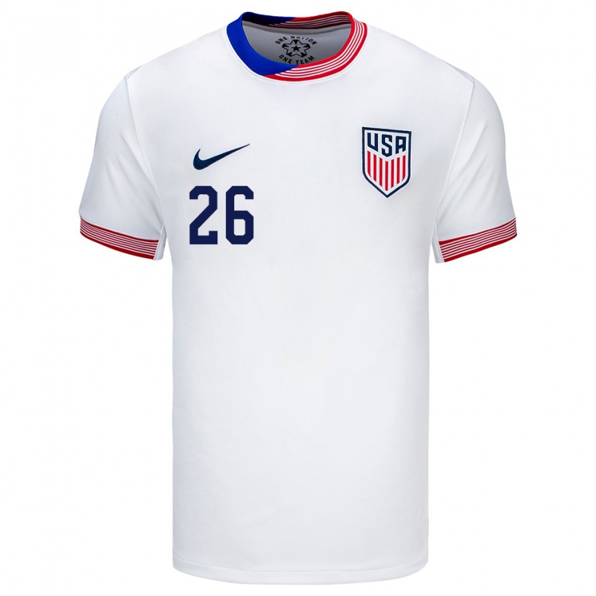 Bambino Maglia Stati Uniti Josh Sargent #26 Bianco Kit Gara Home 24-26 Maglietta