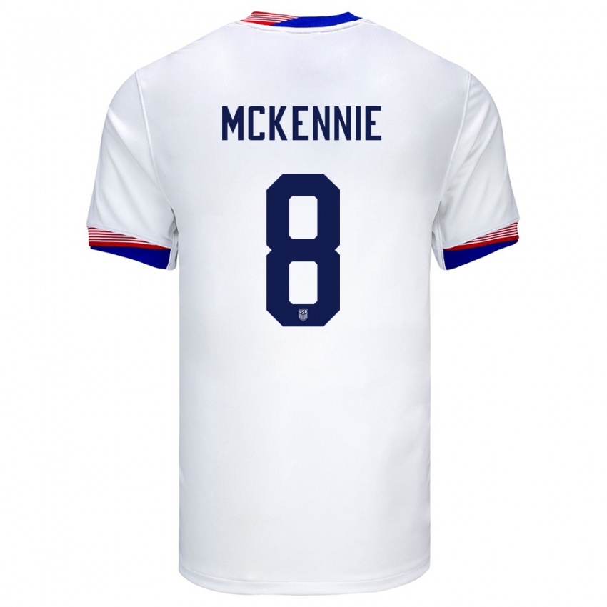 Bambino Maglia Stati Uniti Weston Mckennie #8 Bianco Kit Gara Home 24-26 Maglietta