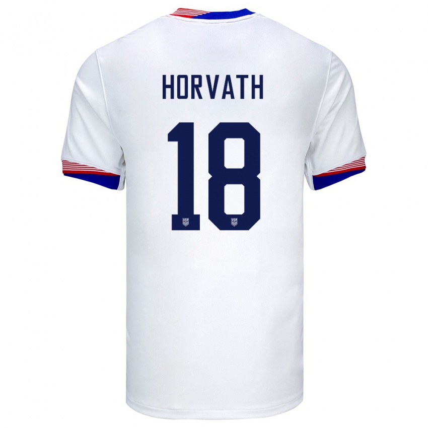 Bambino Maglia Stati Uniti Ethan Horvath #18 Bianco Kit Gara Home 24-26 Maglietta