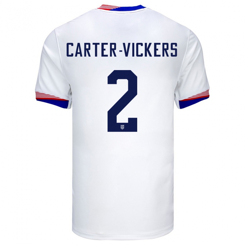 Bambino Maglia Stati Uniti Cameron Carter-Vickers #2 Bianco Kit Gara Home 24-26 Maglietta