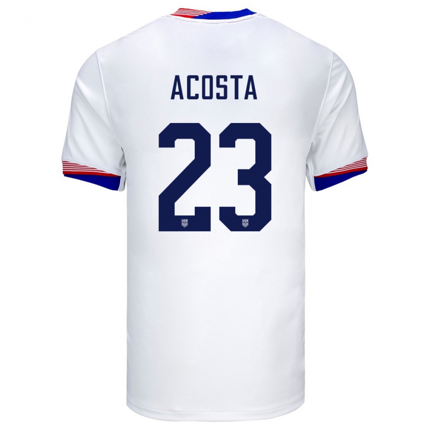 Bambino Maglia Stati Uniti Kellyn Acosta #23 Bianco Kit Gara Home 24-26 Maglietta