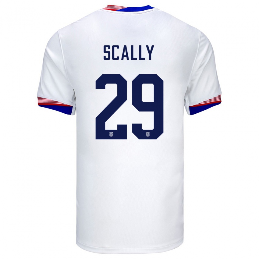 Bambino Maglia Stati Uniti Joseph Scally #29 Bianco Kit Gara Home 24-26 Maglietta