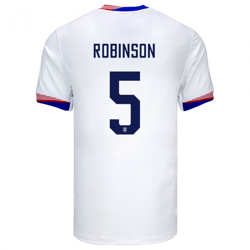 Bambino Maglia Stati Uniti Antonee Robinson #5 Bianco Kit Gara Home 24-26 Maglietta