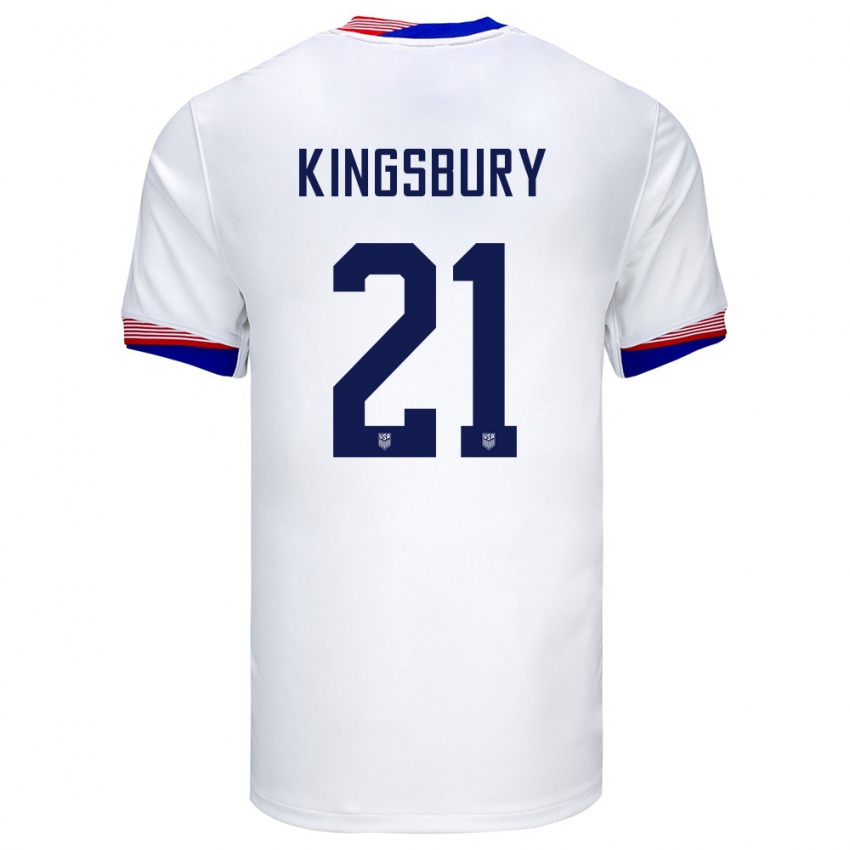 Bambino Maglia Stati Uniti Aubrey Kingsbury #21 Bianco Kit Gara Home 24-26 Maglietta