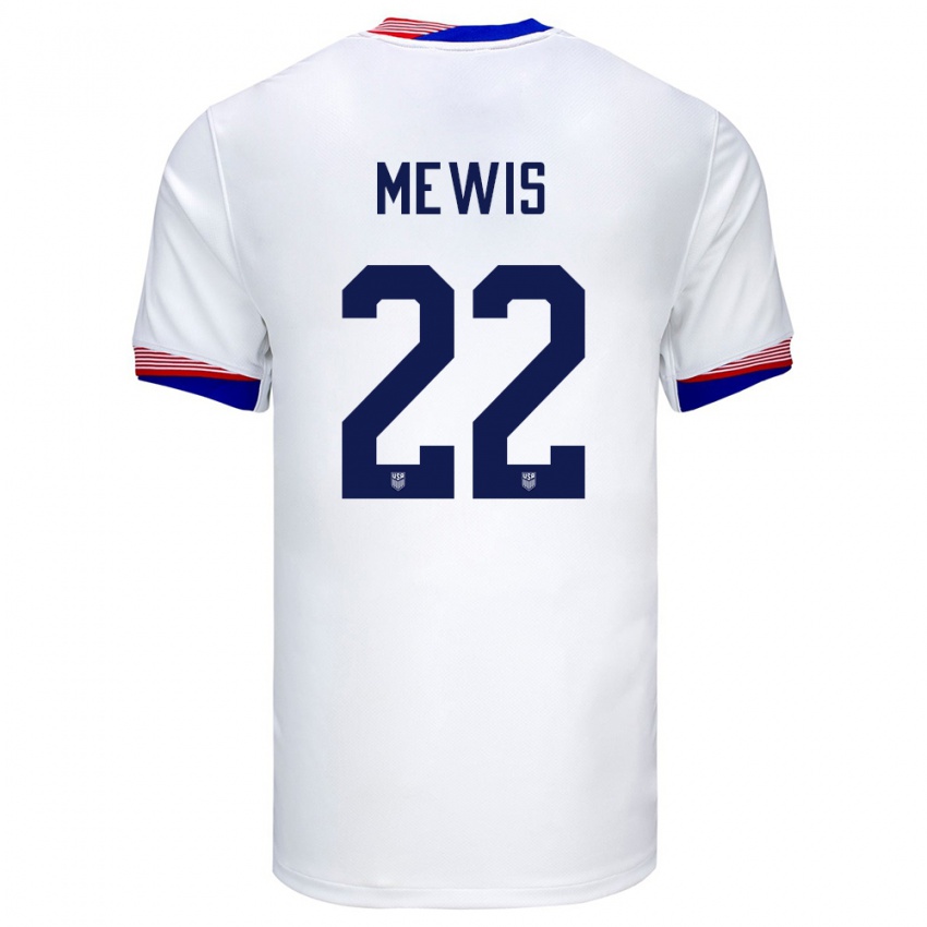 Bambino Maglia Stati Uniti Kristie Mewis #22 Bianco Kit Gara Home 24-26 Maglietta