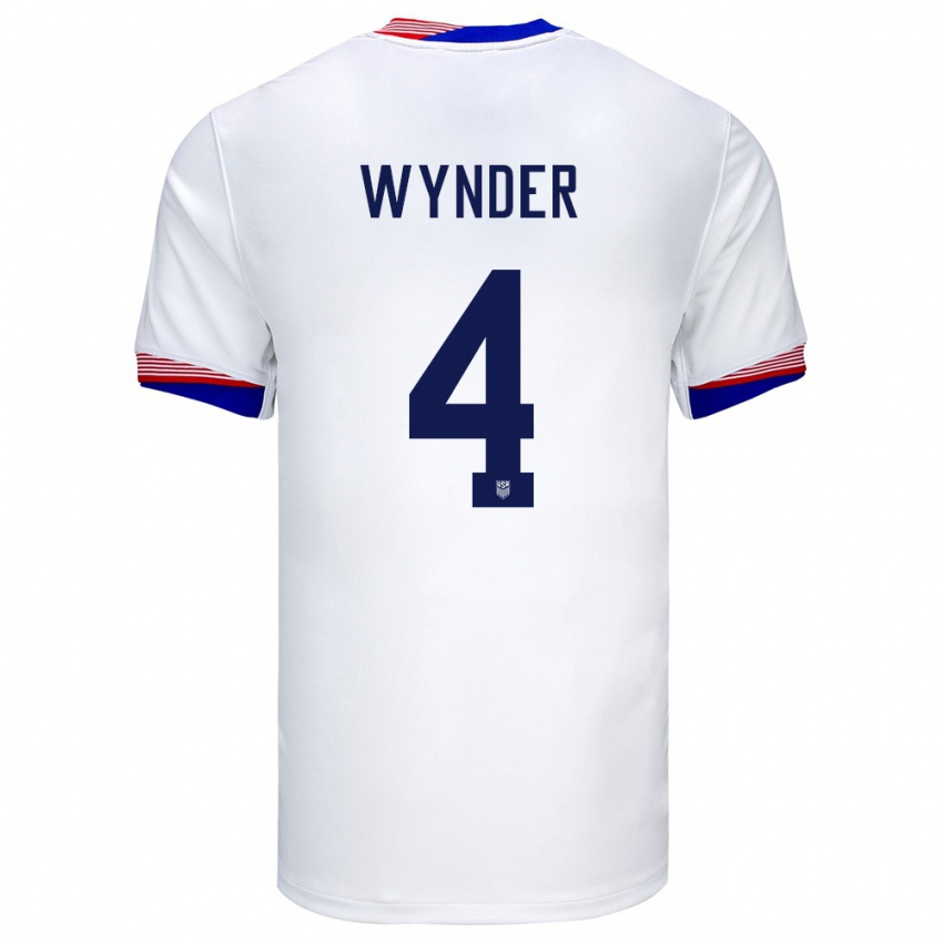 Bambino Maglia Stati Uniti Joshua Wynder #4 Bianco Kit Gara Home 24-26 Maglietta