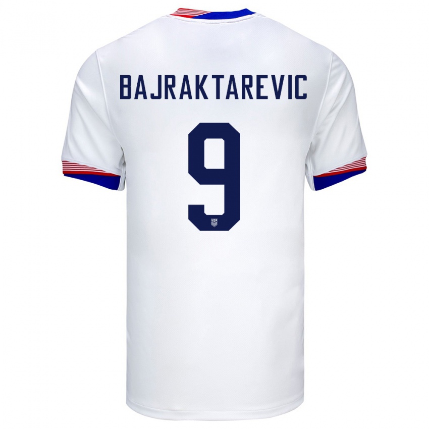 Bambino Maglia Stati Uniti Esmir Bajraktarevic #9 Bianco Kit Gara Home 24-26 Maglietta